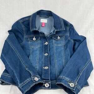 Childrens Place Jean Jacket Girls Size Large 10-12 Stretch Blue Denim